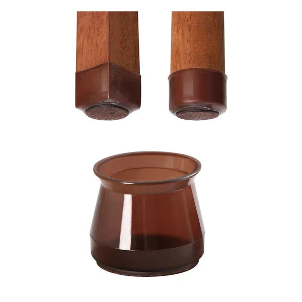 Chair Leg Protectors Silicone Felt Bottom Set of 8
