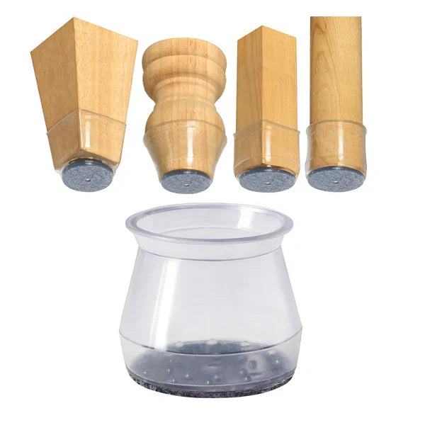 Chair Leg Protectors Silicone Felt Bottom Set of 8