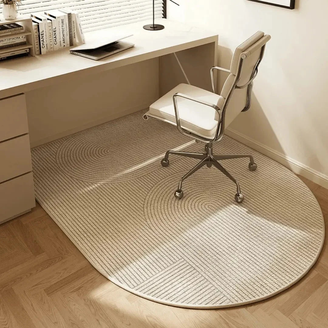 Chair Mat Polyester Fleece Non-Slip Backing Semi-Round Shape