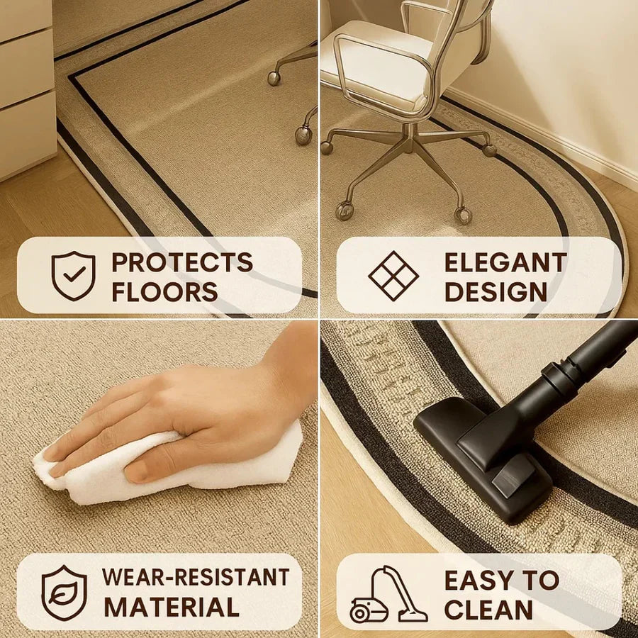 Chair Mat for Hardwood Floors Short-Pile Velour Non-Slip Backing