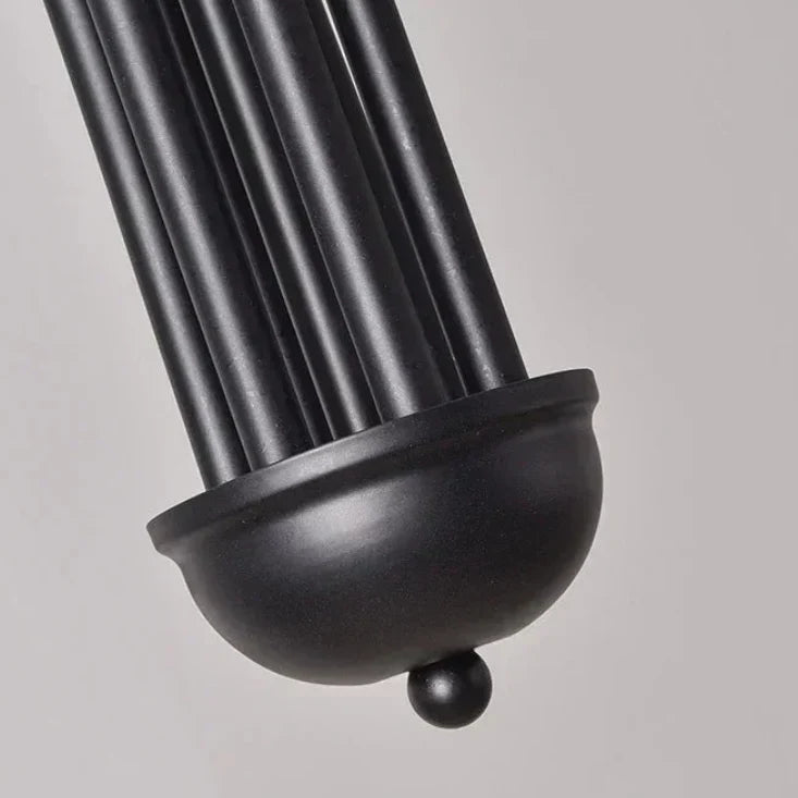 Chandelier Curved Metal Frame Frosted Glass Globes