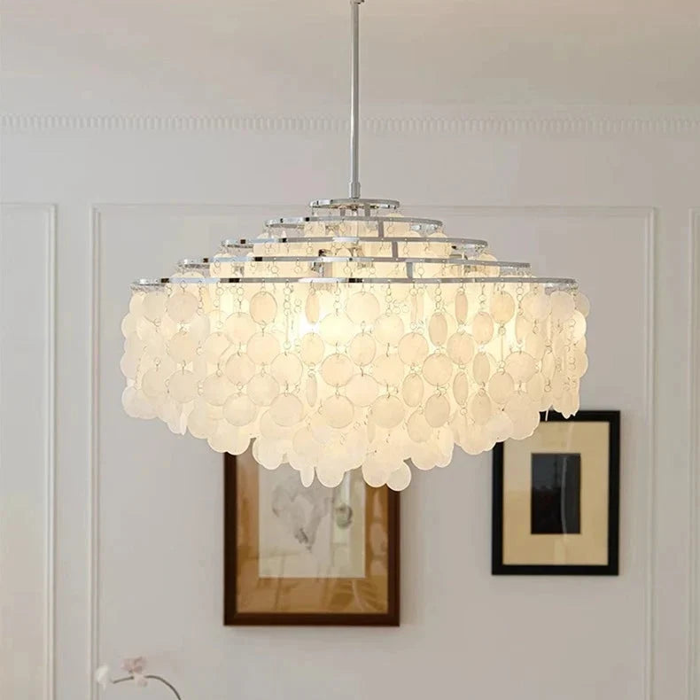 Chandelier Layered Shell Design Adjustable LED Lighting