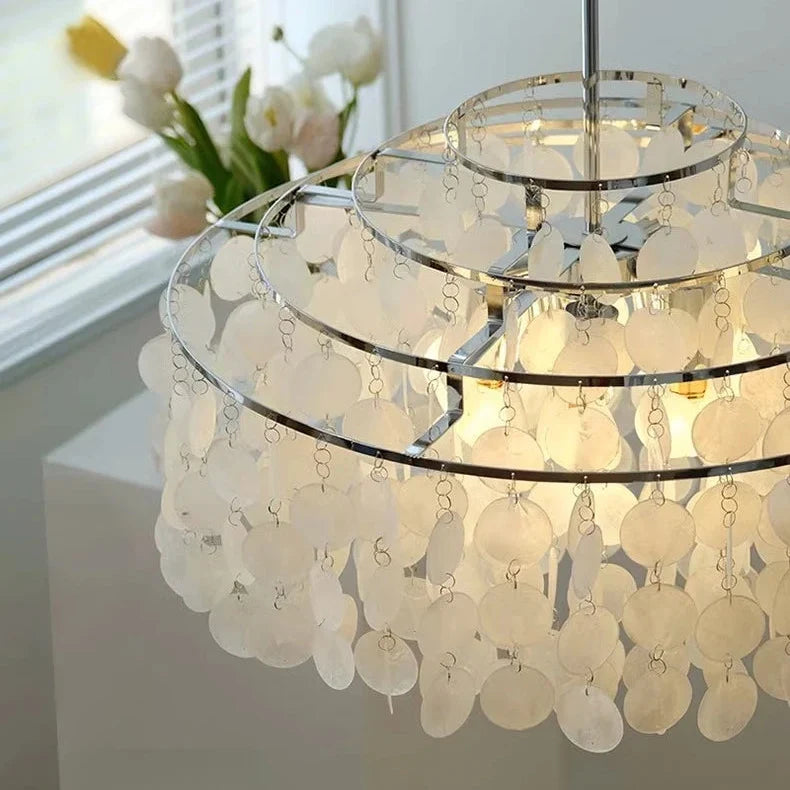 Chandelier Layered Shell Design Adjustable LED Lighting