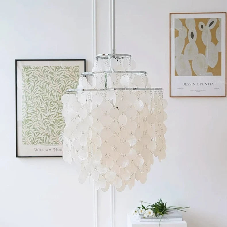 Chandelier Layered Shell Design Adjustable LED Lighting