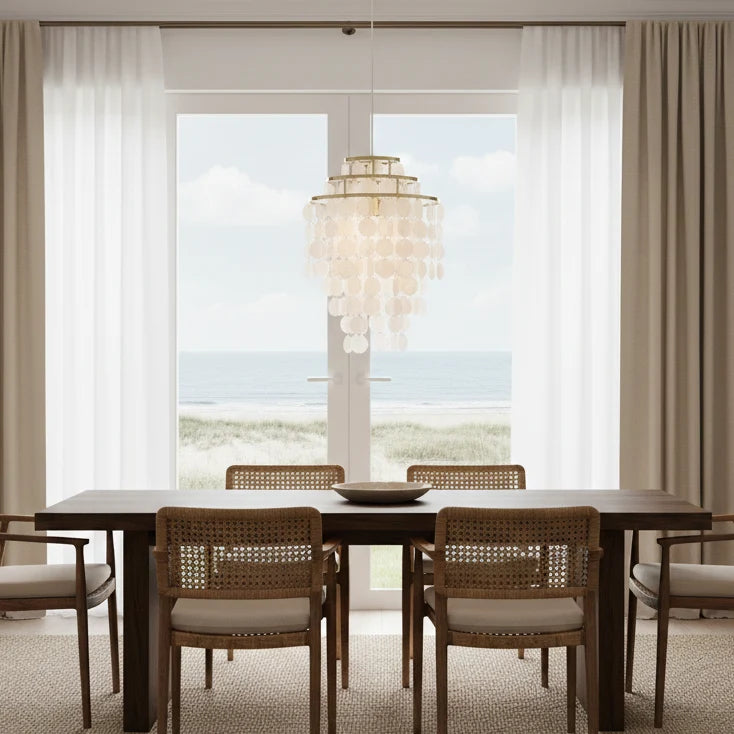 Chandelier Layered Shell Design Adjustable LED Lighting