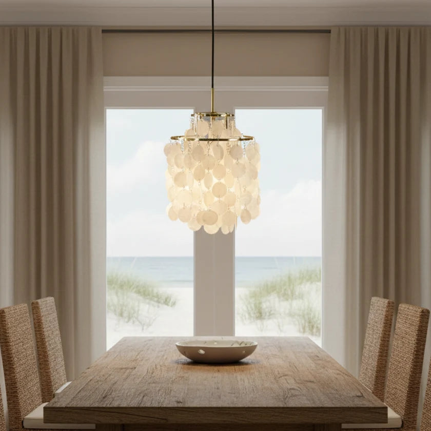 Chandelier Layered Shell Design Adjustable LED Lighting