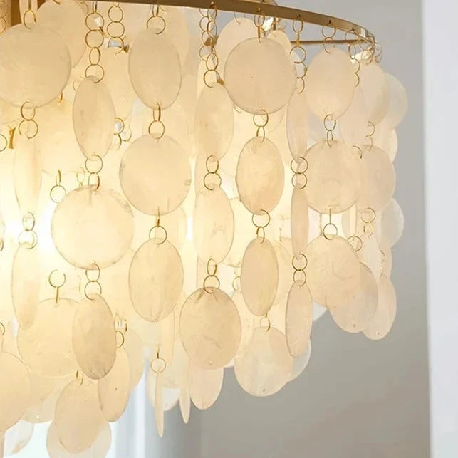 Chandelier Layered Shell Design Adjustable LED Lighting