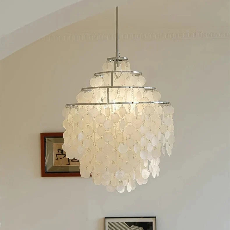 Chandelier Layered Shell Design Adjustable LED Lighting