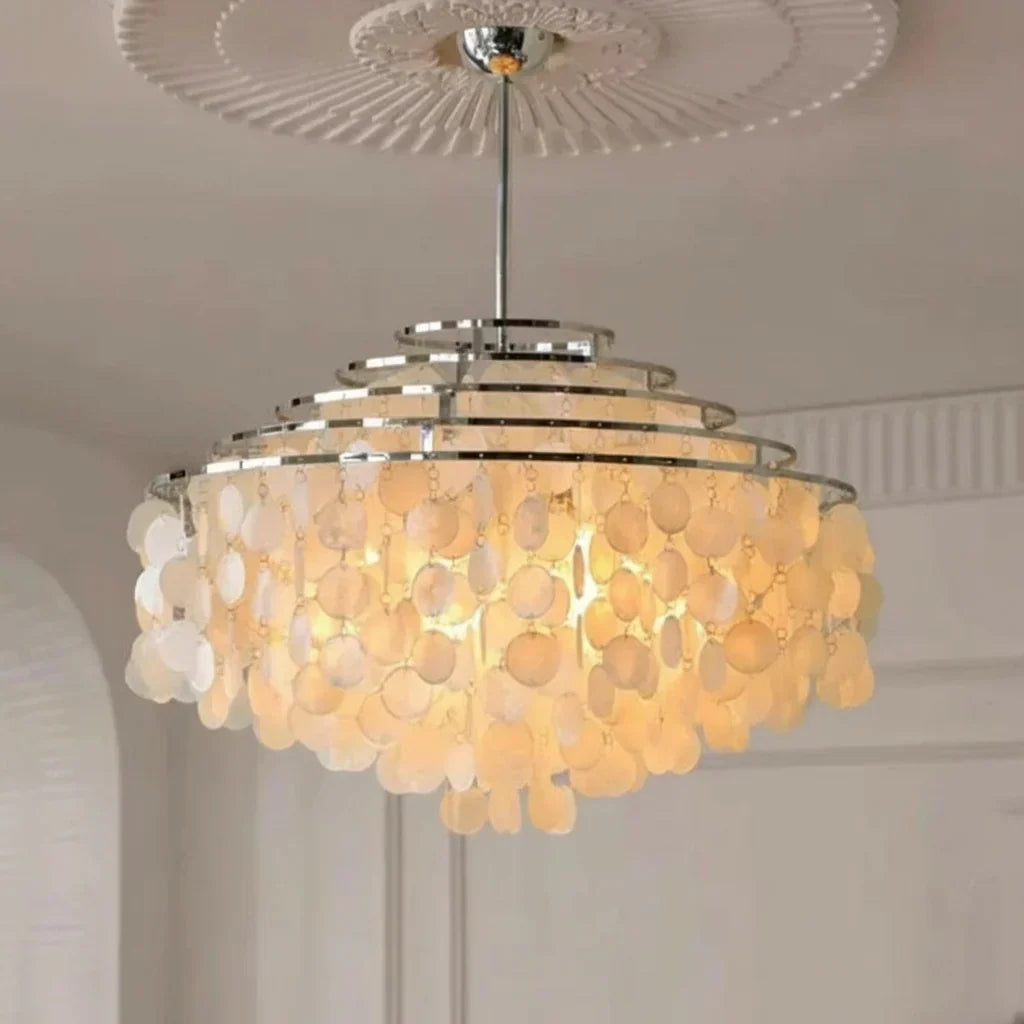 Chandelier Layered Shell Design Adjustable LED Lighting
