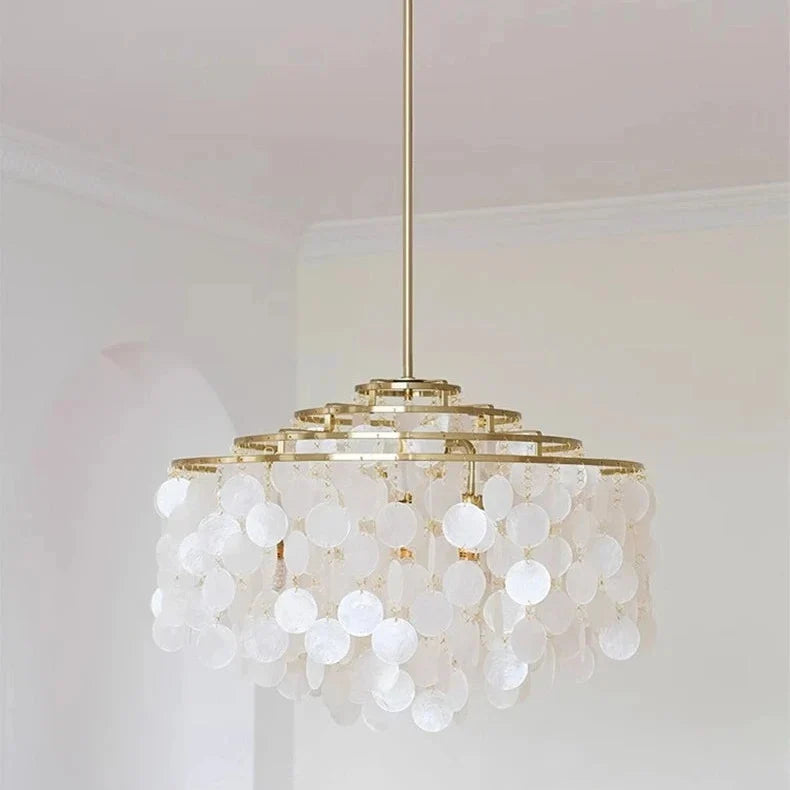 Chandelier Layered Shell Design Adjustable LED Lighting