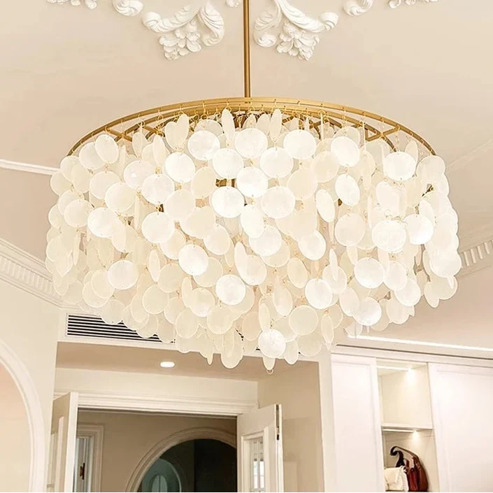 Chandelier Layered Shell Design Adjustable LED Lighting