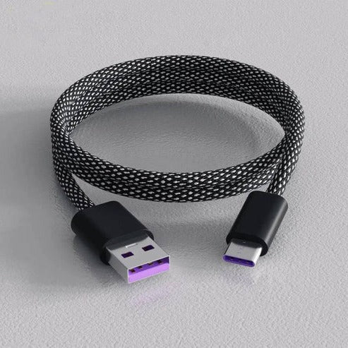 Charging Cable Magnetic Self-Coiling Braided Fabric