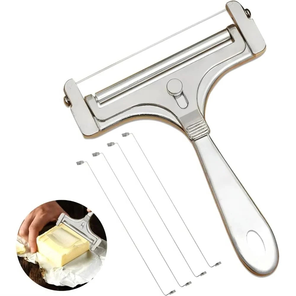 Cheese Slicer Adjustable Thickness With 4 Replacement Wires