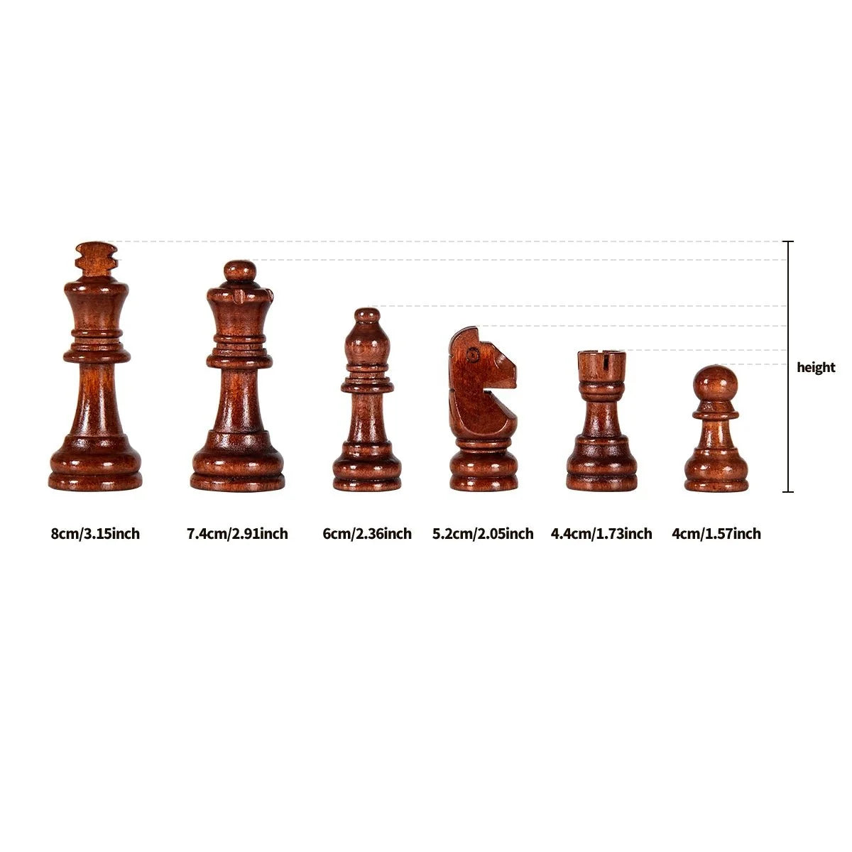 Chess Set Solid Wood Folding Board Built-In Storage