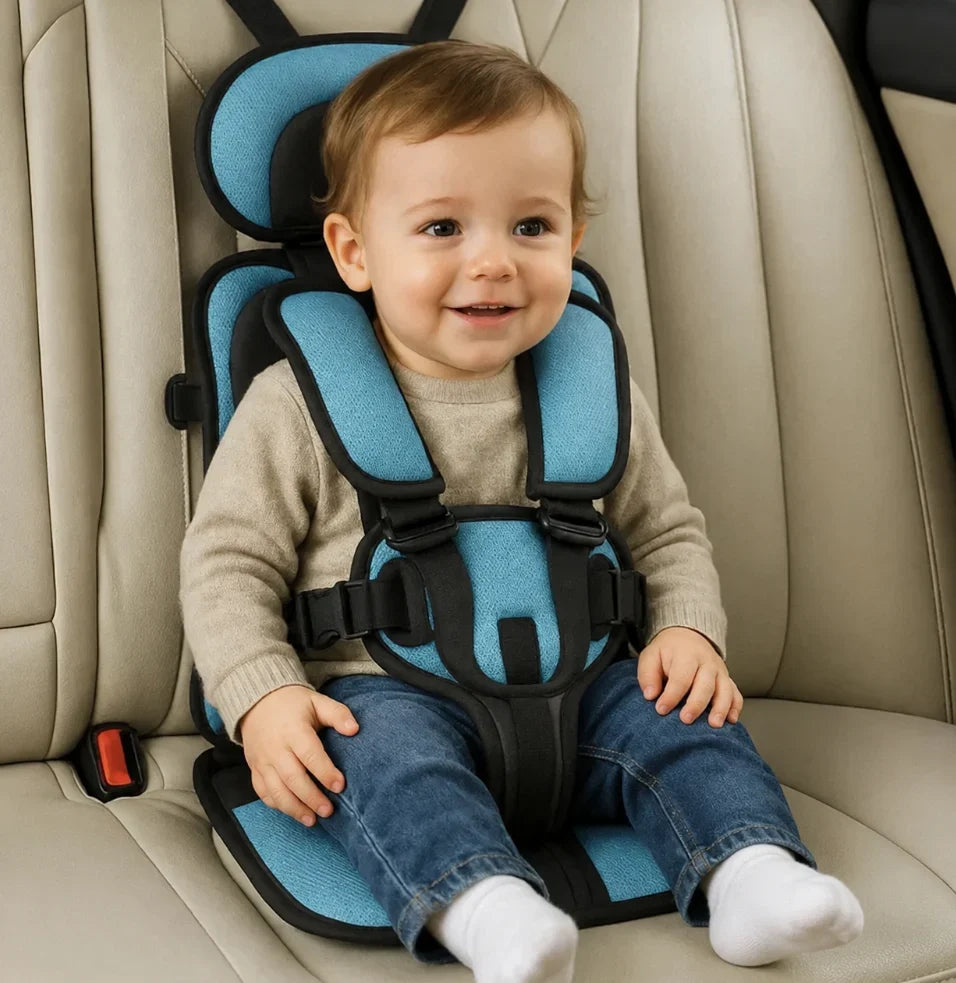 Child Travel Car Seat Foldable Five-Point Harness Washable Cover