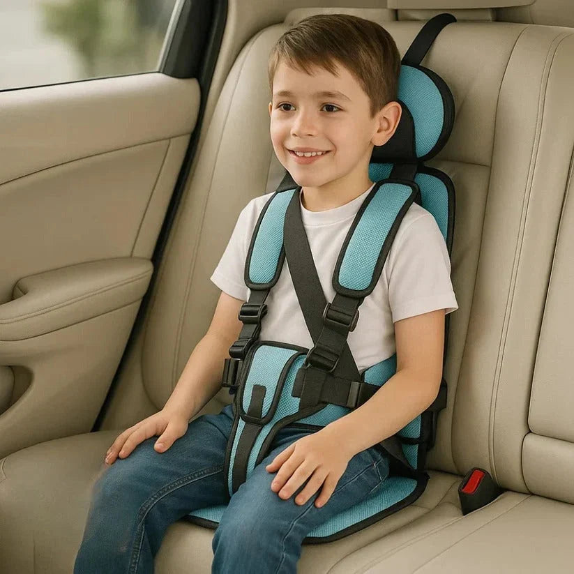 Child Travel Car Seat Foldable Five-Point Harness Washable Cover