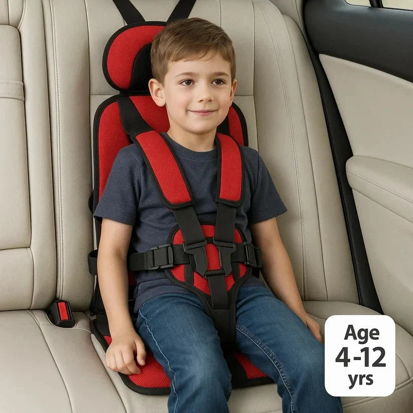 Child Travel Car Seat Foldable Five-Point Harness Washable Cover