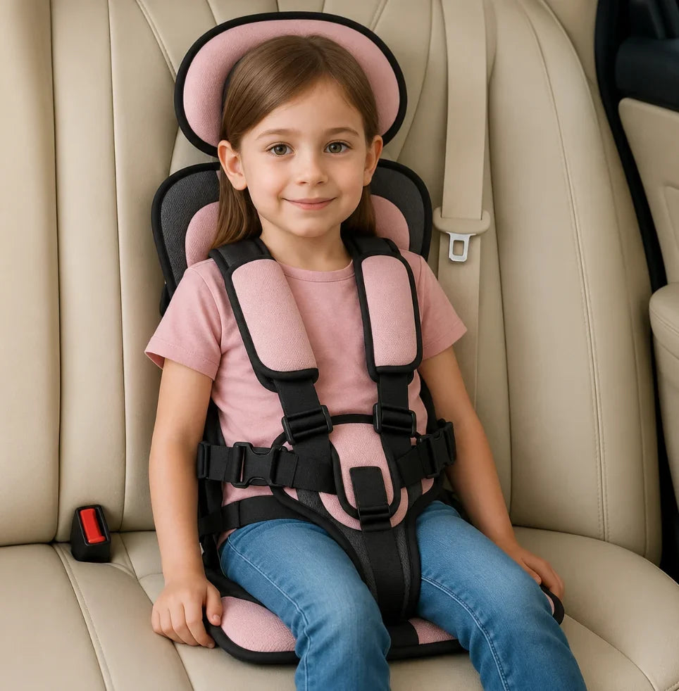 Child Travel Car Seat Foldable Five-Point Harness Washable Cover