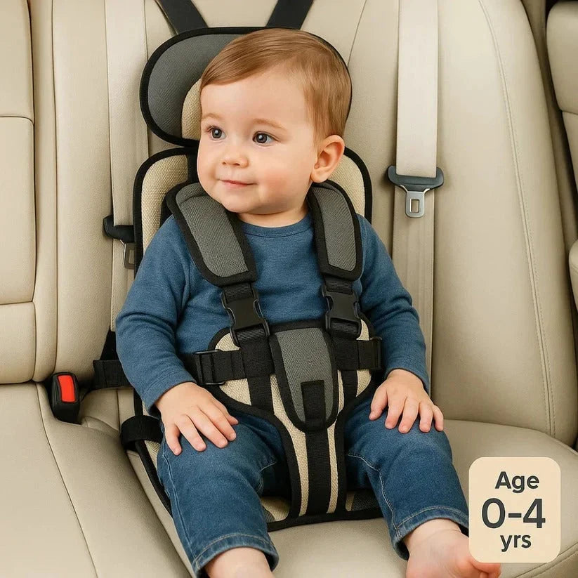 Child Travel Car Seat Foldable Five-Point Harness Washable Cover