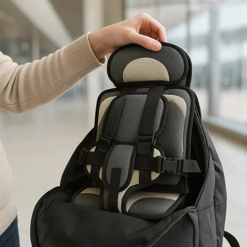 Child Travel Car Seat Foldable Five-Point Harness Washable Cover