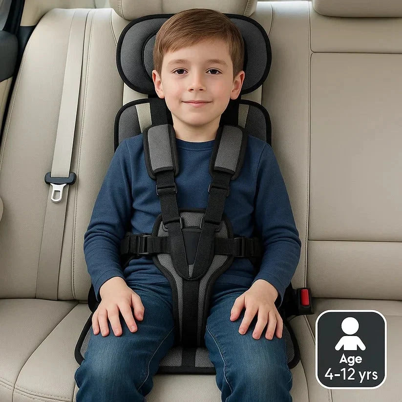 Child Travel Car Seat Foldable Five-Point Harness Washable Cover