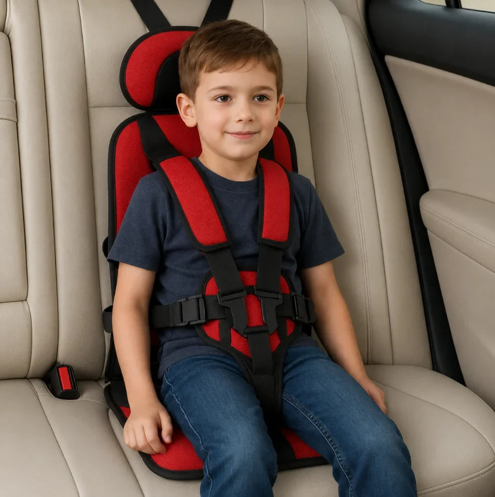 Child Travel Car Seat Foldable Five-Point Harness Washable Cover