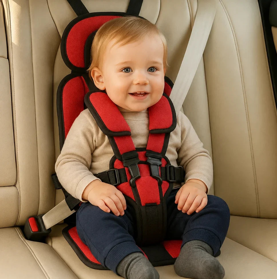 Child Travel Car Seat Foldable Five-Point Harness Washable Cover