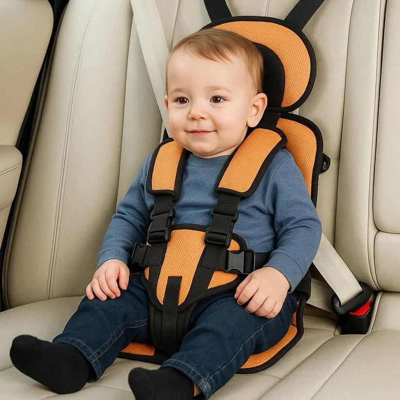 Child Travel Car Seat Foldable Five-Point Harness Washable Cover