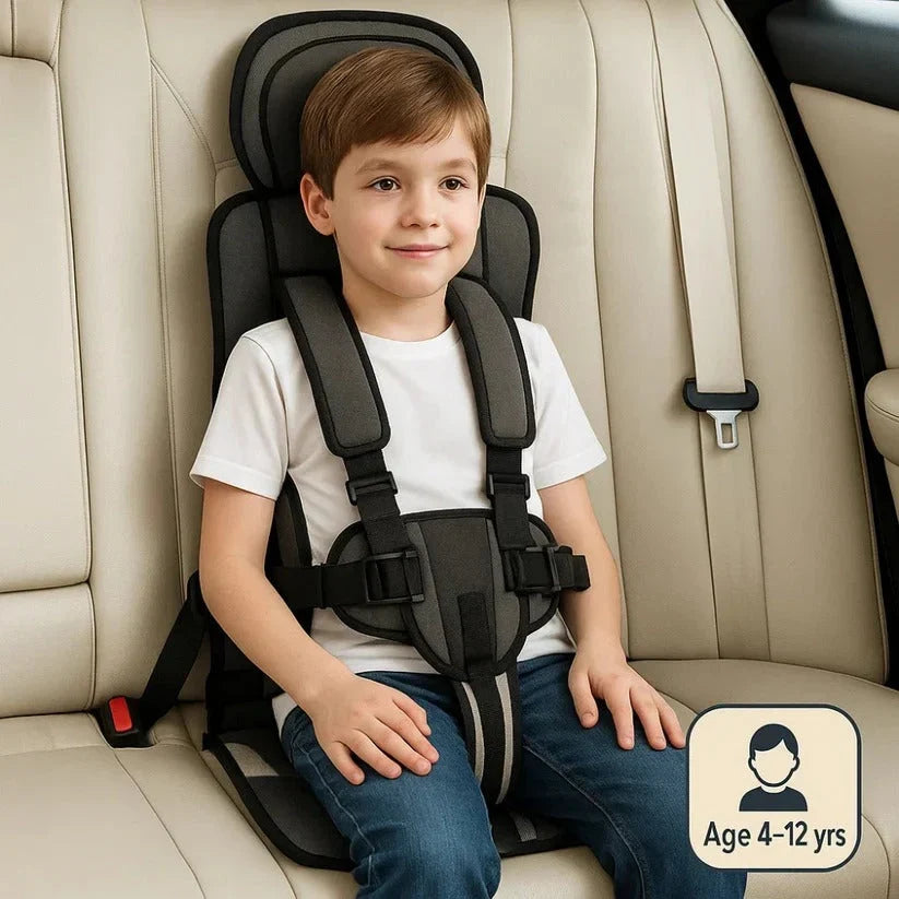 Child Travel Car Seat Foldable Five-Point Harness Washable Cover