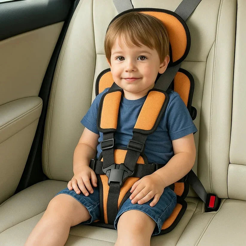 Child Travel Car Seat Foldable Five-Point Harness Washable Cover
