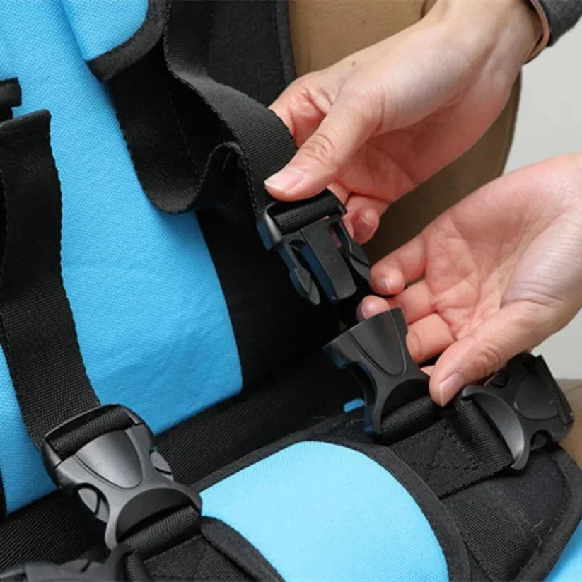 Child Travel Car Seat Foldable Five-Point Harness Washable Cover