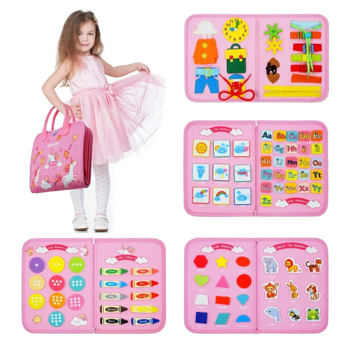 Children’s Activity Board 15 Sensory Activities Lightweight & Portable