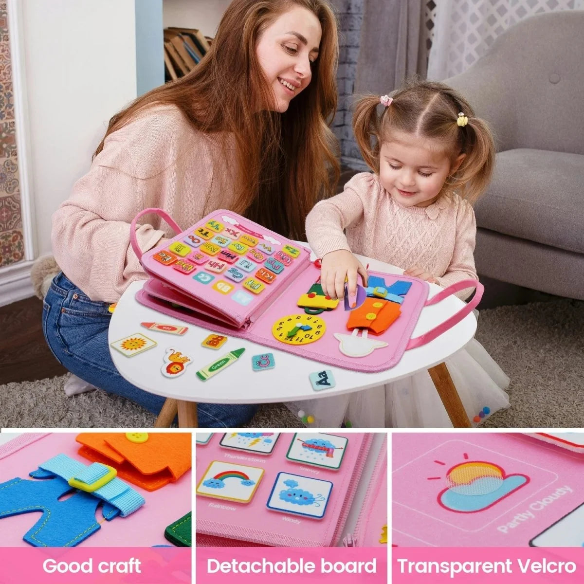 Children’s Activity Board 15 Sensory Activities Lightweight & Portable