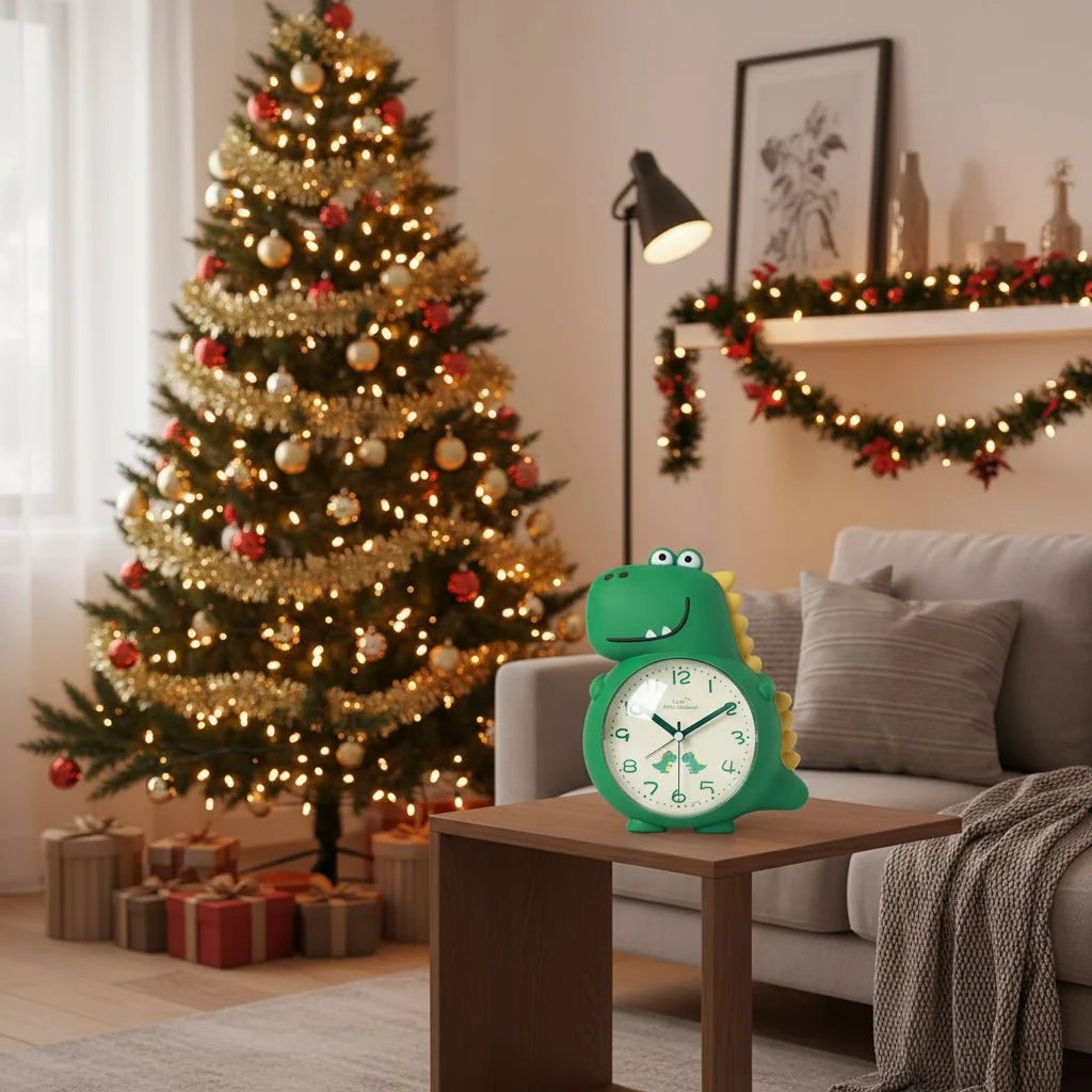Children’s Alarm Clock Dinosaur Design Silent Operation Wake-Up Light