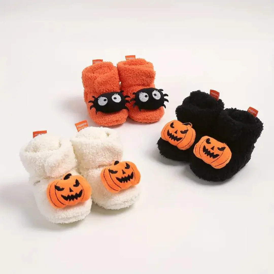 Children’s Ankle-High Slippers Fleece Blend Halloween Prints