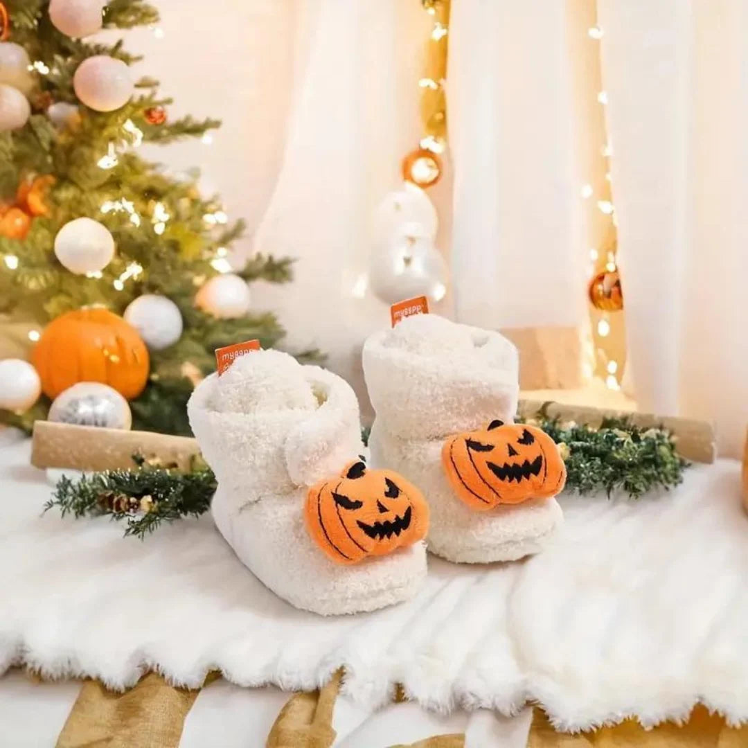 Children’s Ankle-High Slippers Fleece Blend Halloween Prints