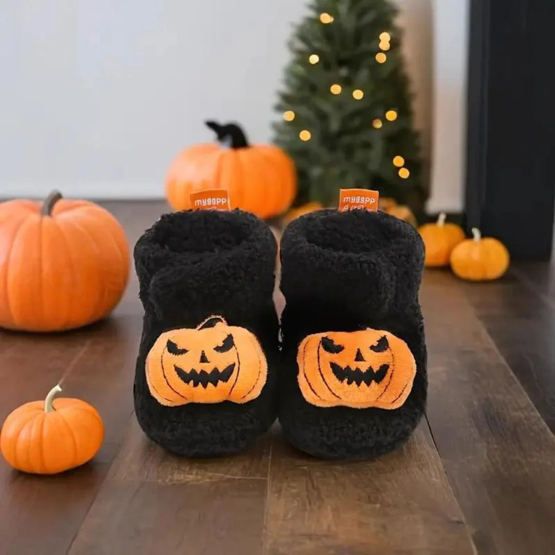 Children’s Ankle-High Slippers Fleece Blend Halloween Prints
