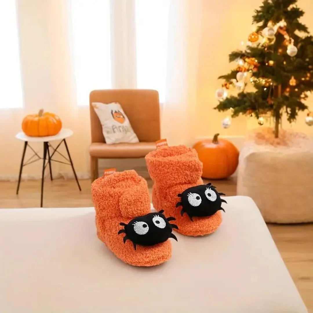 Children’s Ankle-High Slippers Fleece Blend Halloween Prints