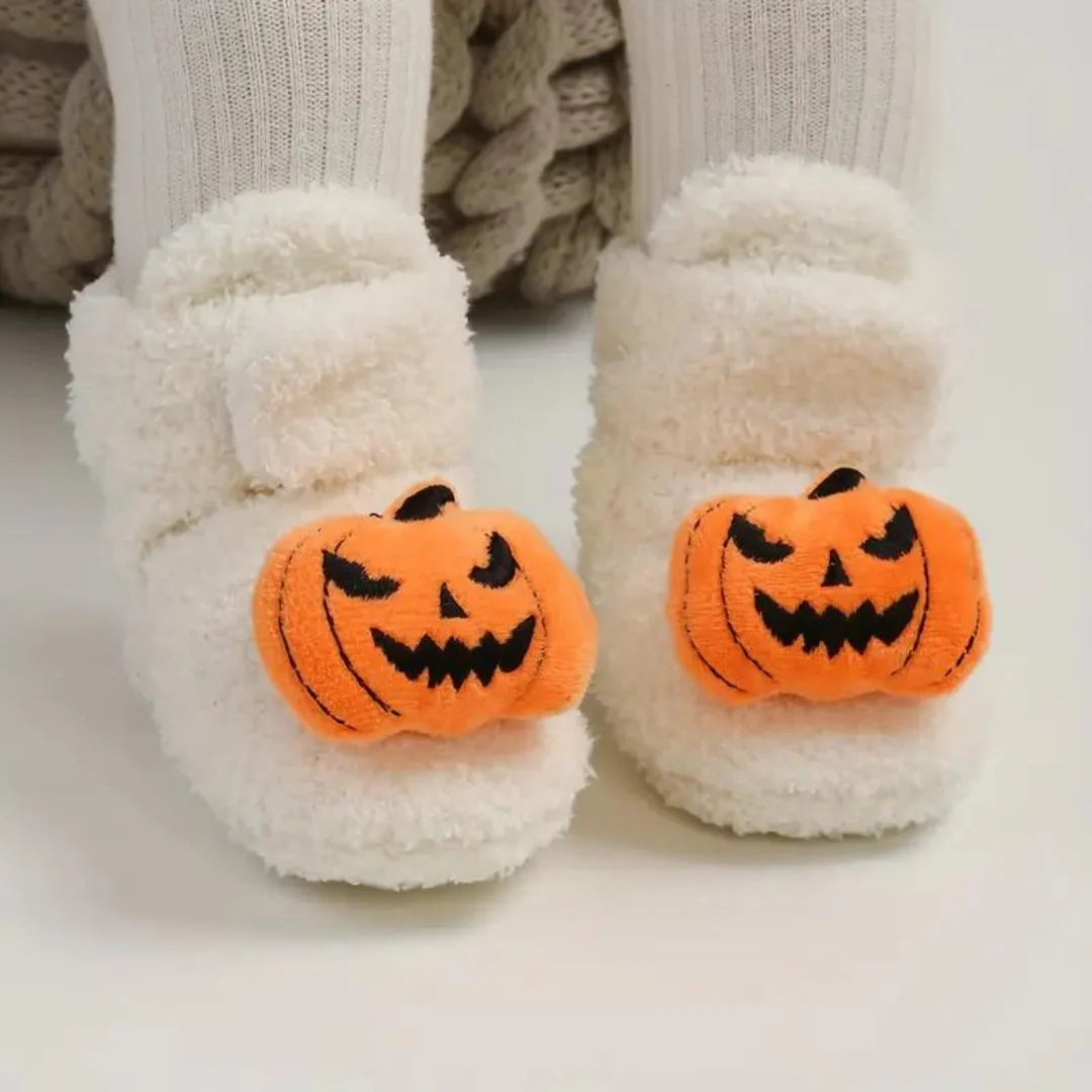 Children’s Ankle-High Slippers Fleece Blend Halloween Prints