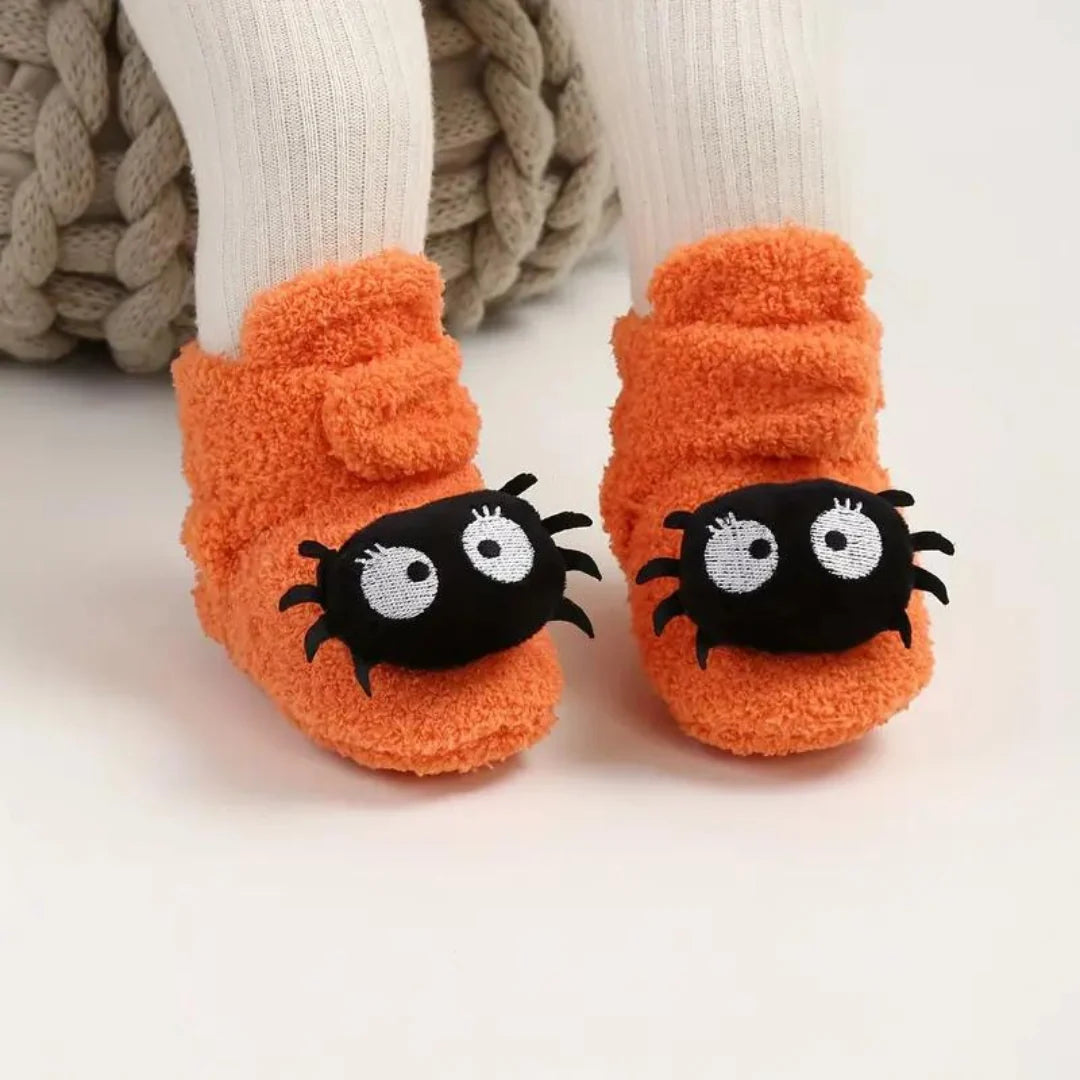 Children’s Ankle-High Slippers Fleece Blend Halloween Prints