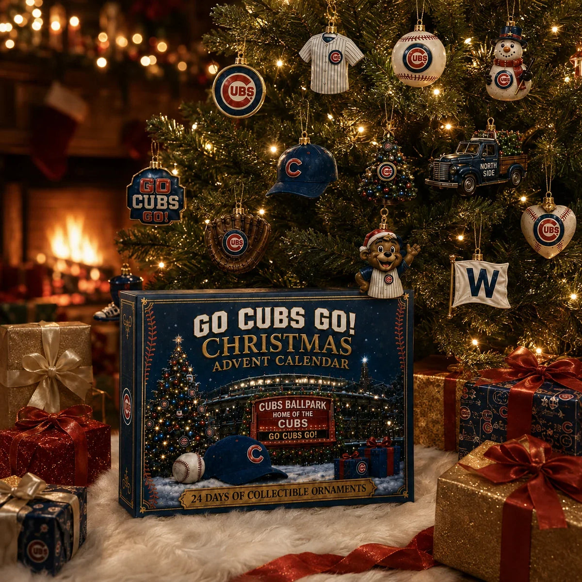 Christmas Advent Calendar Baseball Theme 24 Keepsake Ornaments