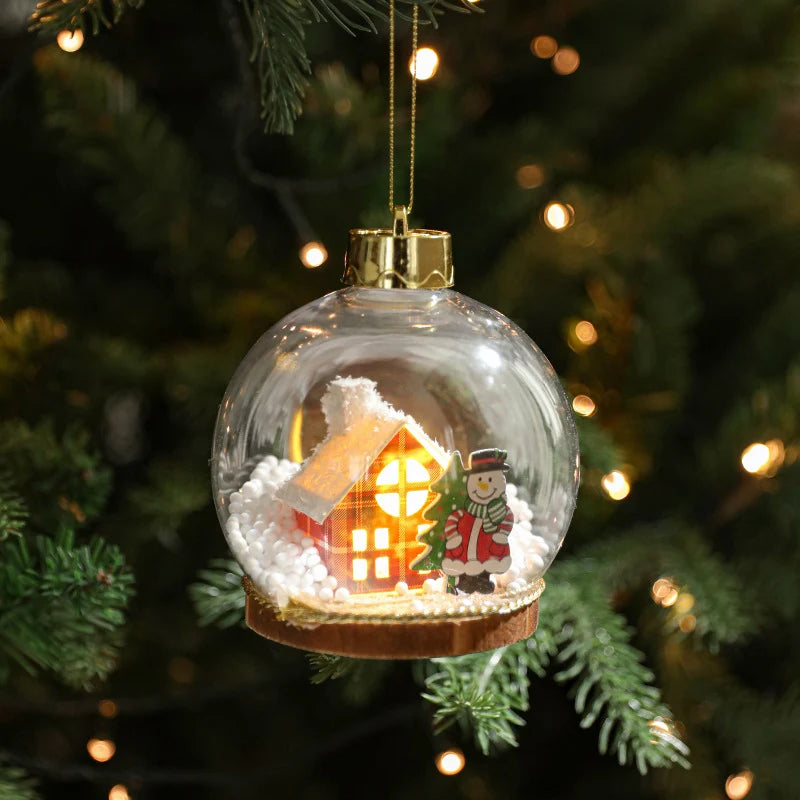 Christmas Bauble LED Snowy Landscape Design