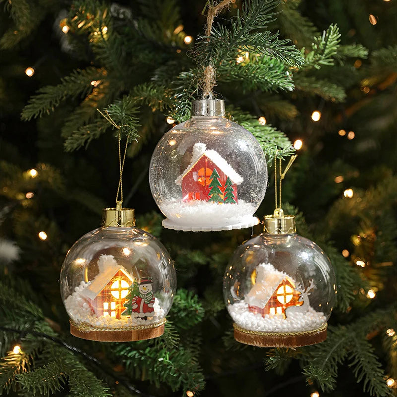 Christmas Bauble LED Snowy Landscape Design