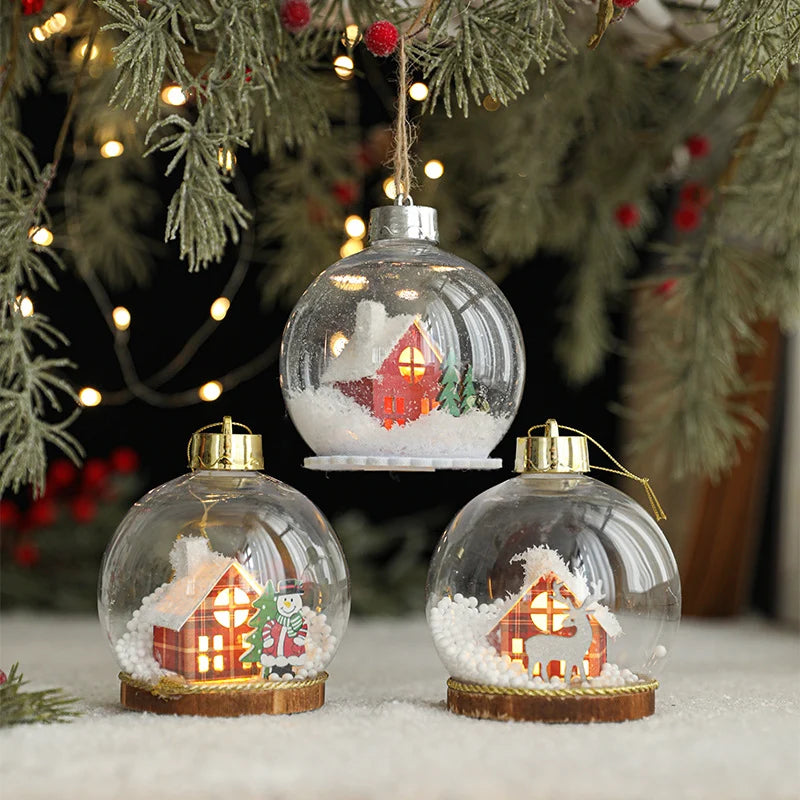 Christmas Bauble LED Snowy Landscape Design