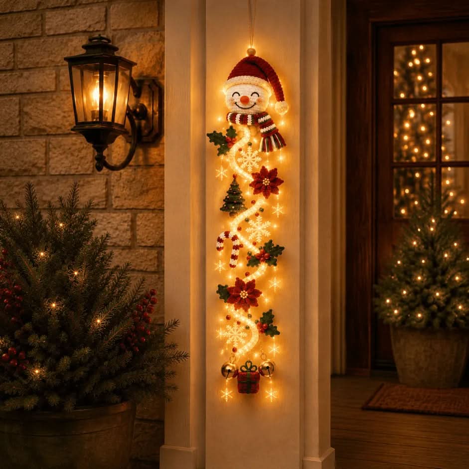 Christmas Door Decoration Warm Spiral Lighting 47.2-Inch