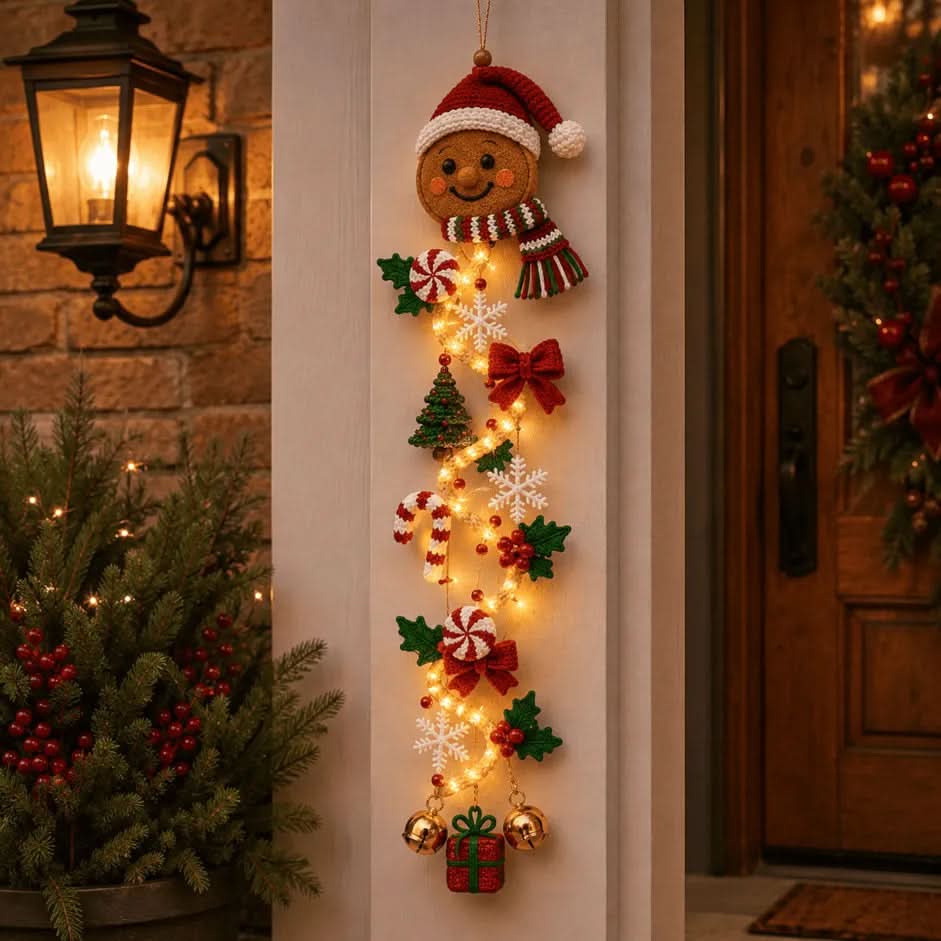 Christmas Door Decoration Warm Spiral Lighting 47.2-Inch