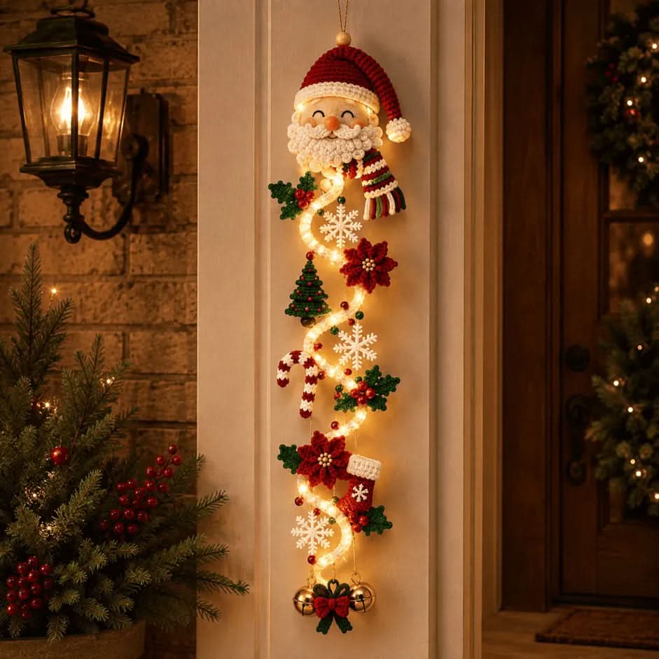Christmas Door Decoration Warm Spiral Lighting 47.2-Inch