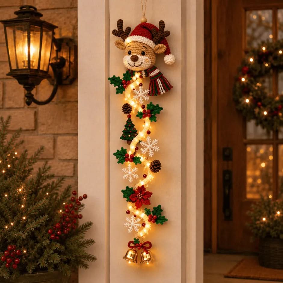 Christmas Door Decoration Warm Spiral Lighting 47.2-Inch