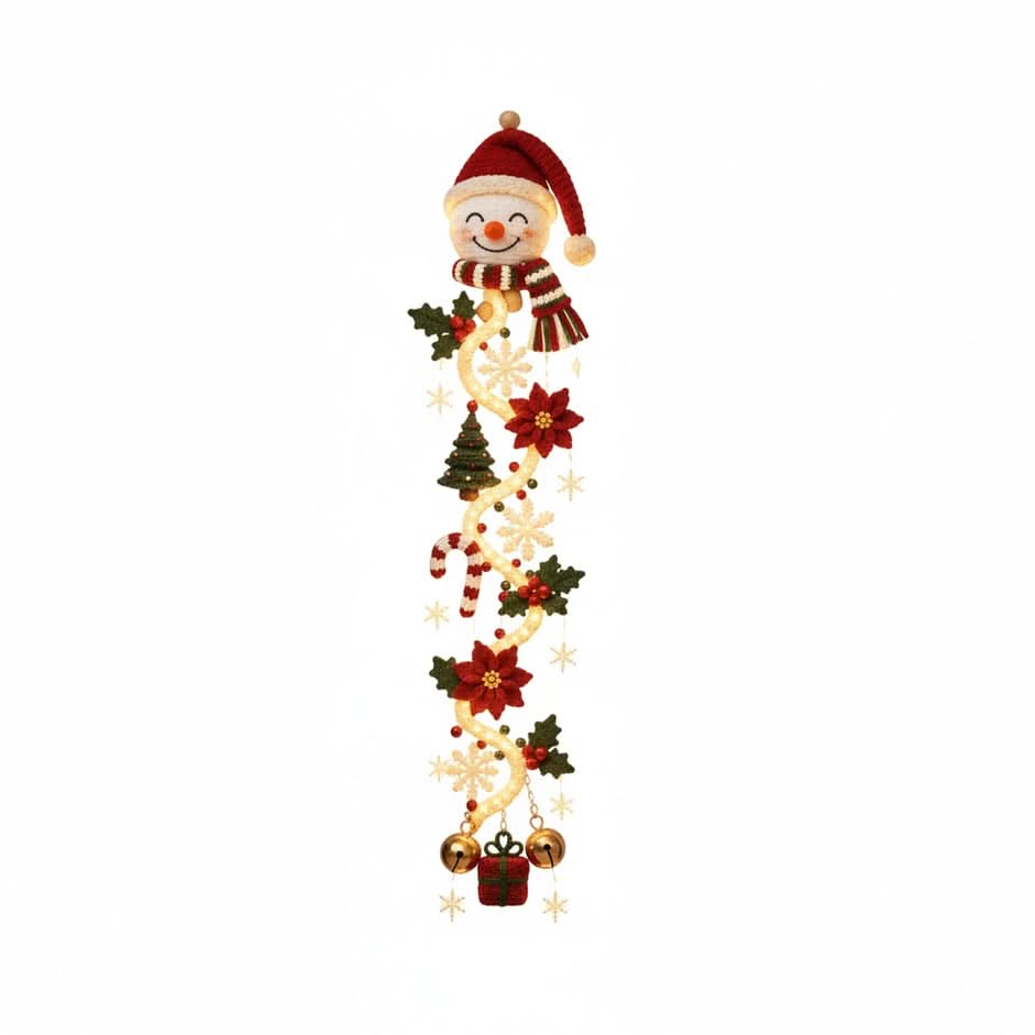 Christmas Door Decoration Warm Spiral Lighting 47.2-Inch
