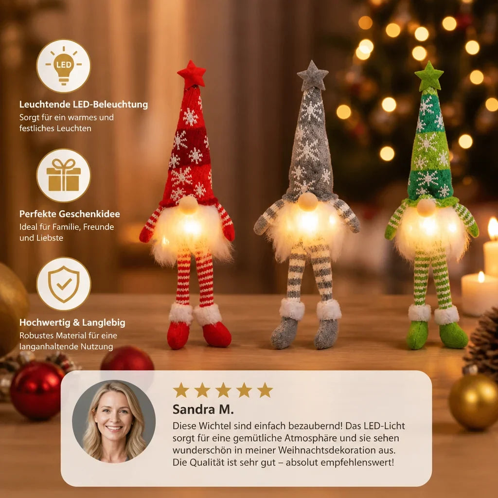 Christmas Gnome Decoration Integrated LED Lighting Festive Accent